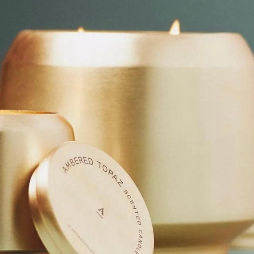 Anthropologie Giant Amber Topaz Scented 2-Wick Large NWT